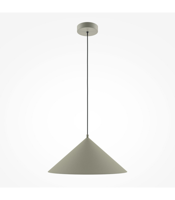 Basic Cone Modern 35cm Dome Pendant Ceiling Light Khaki 1xE27 Grey Shade-1