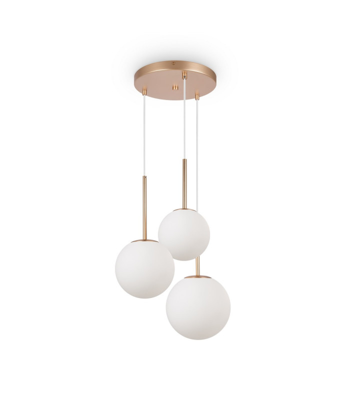 Basic Form Modern Cluster Pendant Ceiling Light Gold 3xE14 White Shade-1