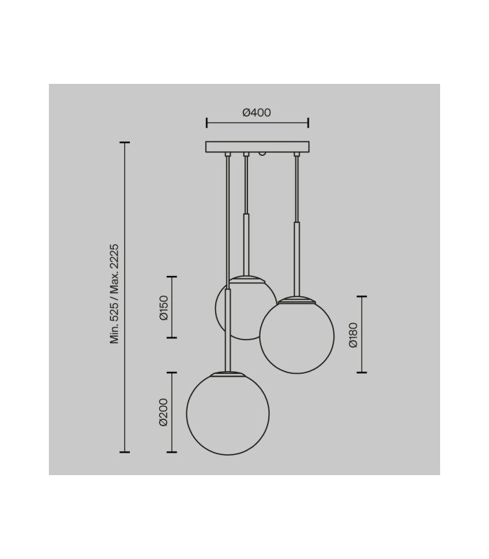 Basic Form Modern Cluster Pendant Ceiling Light Gold 3xE14 White Shade-3