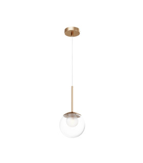 Basic Form Modern 15cm Globe Pendant Ceiling Light Gold 1xG9 Glass Shade-1