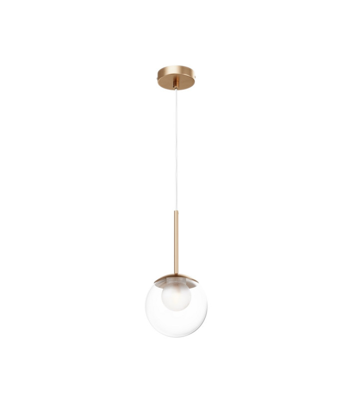 Basic Form Modern 15cm Globe Pendant Ceiling Light Gold 1xG9 Glass Shade-1