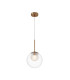 Basic Form Modern 20cm Globe Pendant Ceiling Light Gold 1xG9 Glass Shade-1