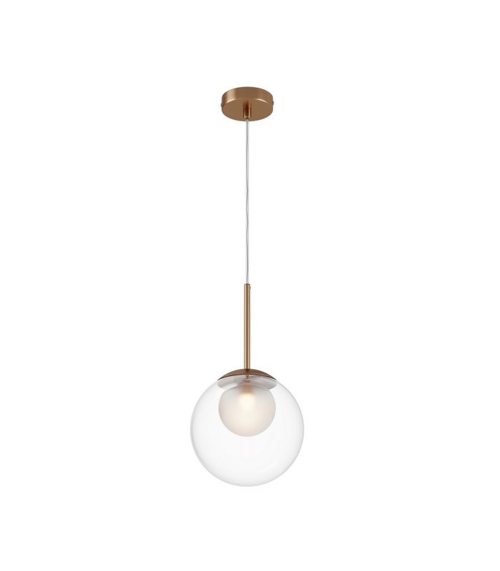 Basic Form Modern 20cm Globe Pendant Ceiling Light Gold 1xG9 Glass Shade-1