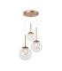 Basic Form Modern Cluster Pendant Ceiling Light Gold 3xG9 Glass Shade-1