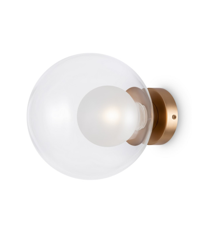 Basic Form Modern 20cm Globe Wall Lights Gold 1xG9 Glass Shade-1