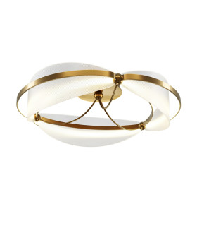 Breeze Modern Integrated LED Semi Flush Ceiling Light Brass 3000K 2700lm Acrylic Shade-1