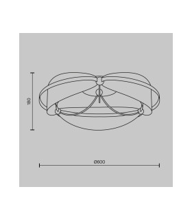 Breeze Modern Integrated LED Semi Flush Ceiling Light Brass 3000K 2700lm Acrylic Shade-3
