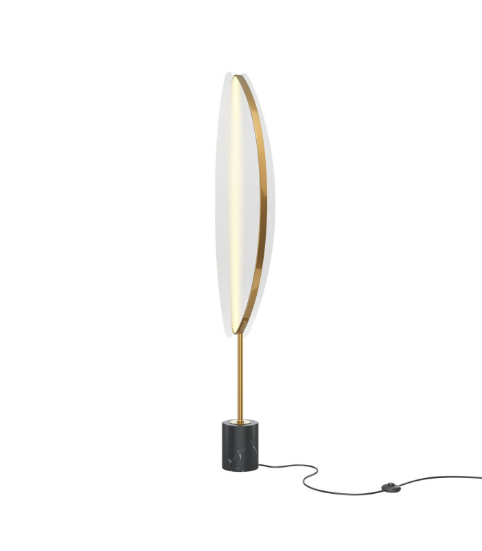 Breeze Modern LED Integrated Floor Lamp Dimmable Brass 3000K 1980lm Acrylic Shade-1