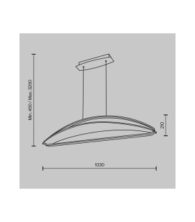 Breeze Modern Bar Pendant Ceiling Light Brass 3000K 2040lm Acrylic Shade-3