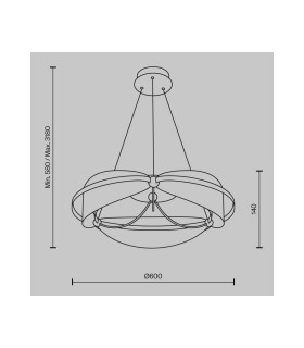 Breeze Modern Pendant Ceiling Light Brass 3000K 2700lm Acrylic Shade-3