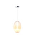 Bruma Modern Oval Globe Pendant Ceiling Light Dimmable Chrome 2700K 2500lm White Shade-1