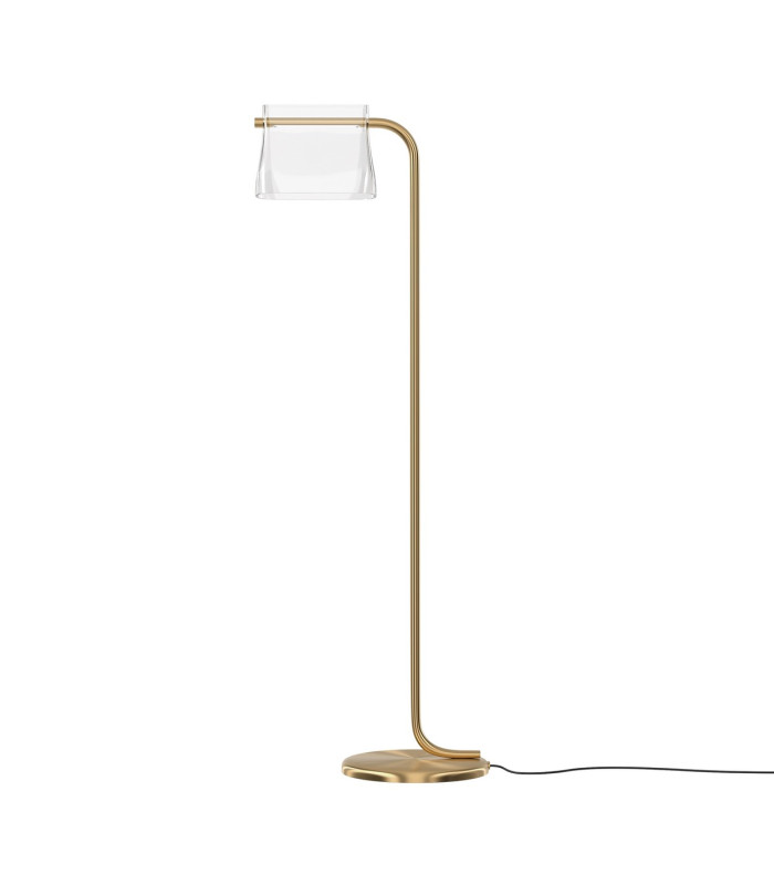 Cabaret Modern Floor Lamp Brass 3000K 850lm Glass Shade-1