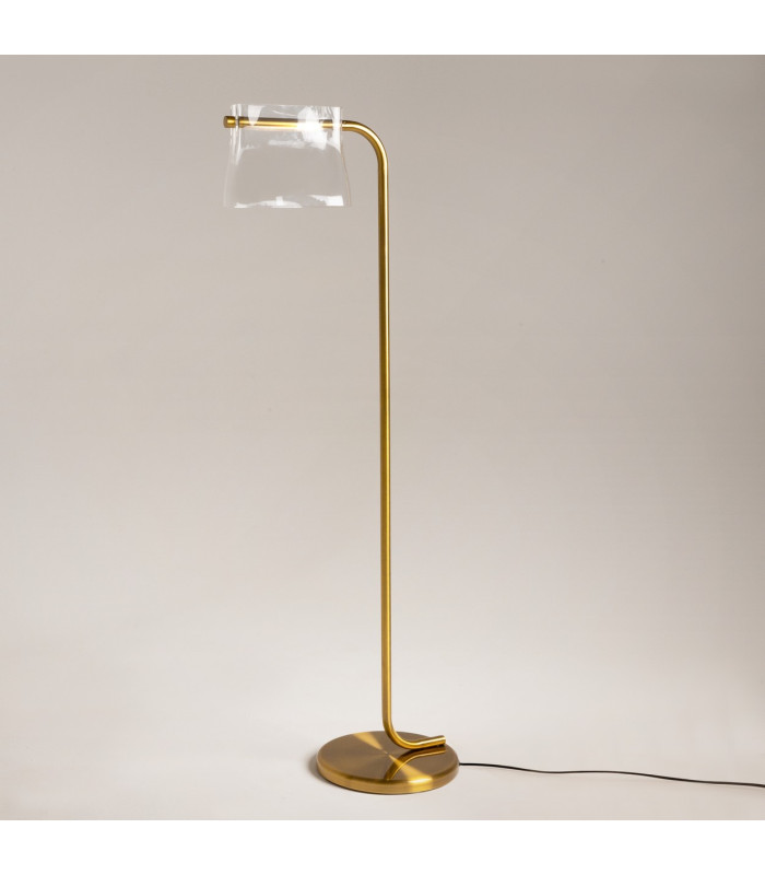 Cabaret Modern Floor Lamp Brass 3000K 850lm Glass Shade-4