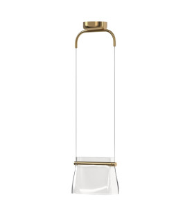 Cabaret Modern Pendant Ceiling Light Brass 3000K 850lm Glass Shade-1