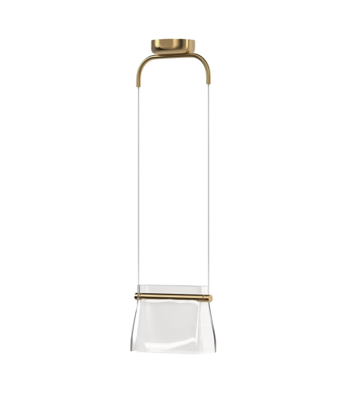 Cabaret Modern Pendant Ceiling Light Brass 3000K 850lm Glass Shade-1