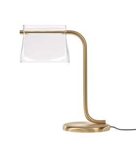 Cabaret Modern Integrated LED Table Lamp Brass 3000K 850lm Glass Shade-1