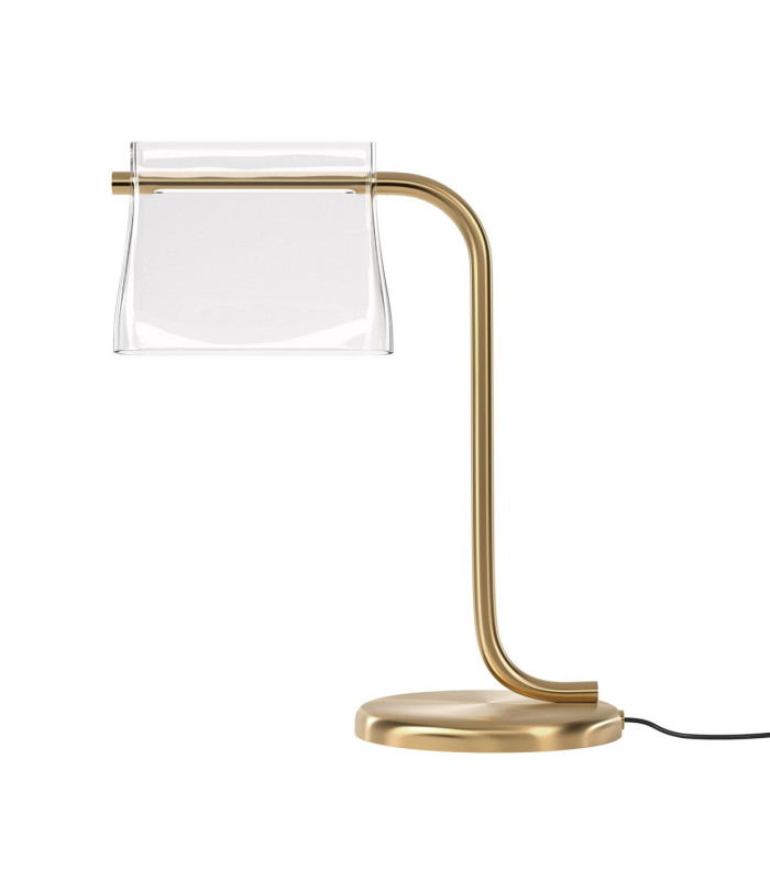 Cabaret Modern Integrated LED Table Lamp Brass 3000K 850lm Glass Shade-1