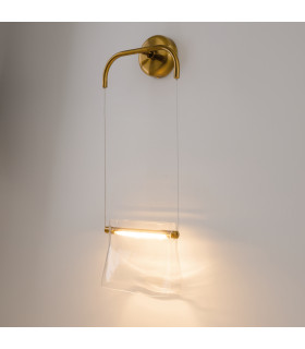 Cabaret Hanging Modern Wall Lamp Brass 3000K 850lm Glass Shade-2