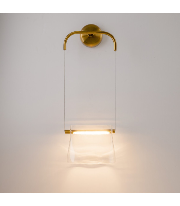Cabaret Hanging Modern Wall Lamp Brass 3000K 850lm Glass Shade-4