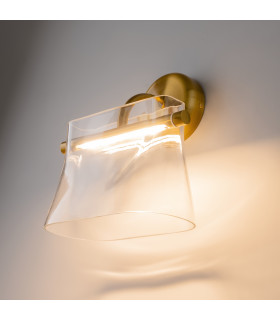 Cabaret Modern Wall Lamp Brass 3000K 850lm Glass Shade-2