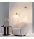 Cabaret Modern Wall Lamp Brass 3000K 850lm Glass Shade-3