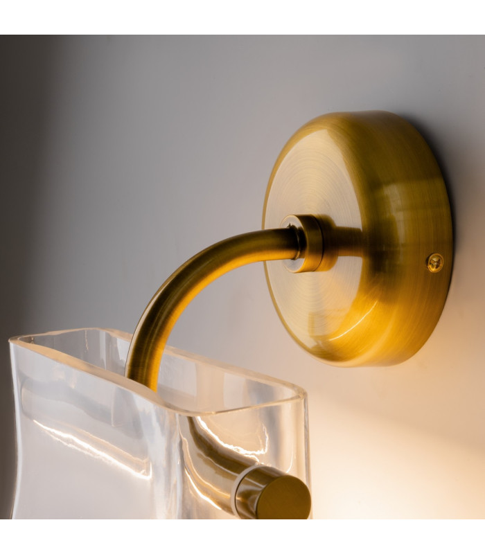 Cabaret Modern Wall Lamp Brass 3000K 850lm Glass Shade-5