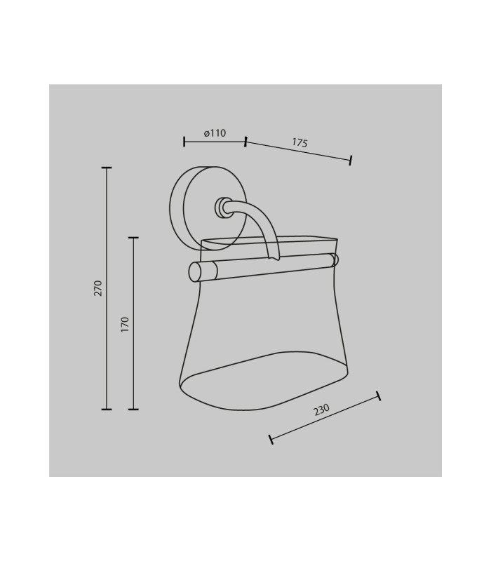 Cabaret Modern Wall Lamp Brass 3000K 850lm Glass Shade-6