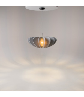 Cambio Modern Pendant Ceiling Light Black 1xE27 Grey Shade-2