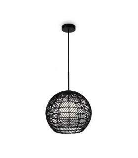 Cane Modern 30cm Dome Pendant Ceiling Light Black 1xG9-1