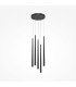 Cascade Modern Cluster Pendant Ceiling Light Black 4000K 1650lm 5xLED White Shade-1