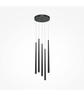 Cascade Modern Cluster Pendant Ceiling Light Black 4000K 1650lm 5xLED White Shade-1