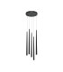 Cascade Modern Cluster Pendant Ceiling Light Black 2400lm 5xLED-1
