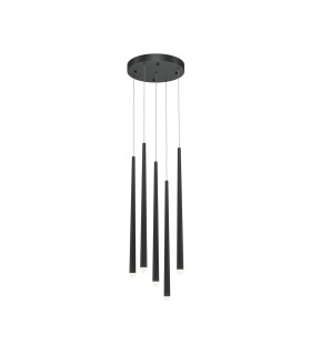 Cascade Modern Cluster Pendant Ceiling Light Black 2400lm 5xLED-1