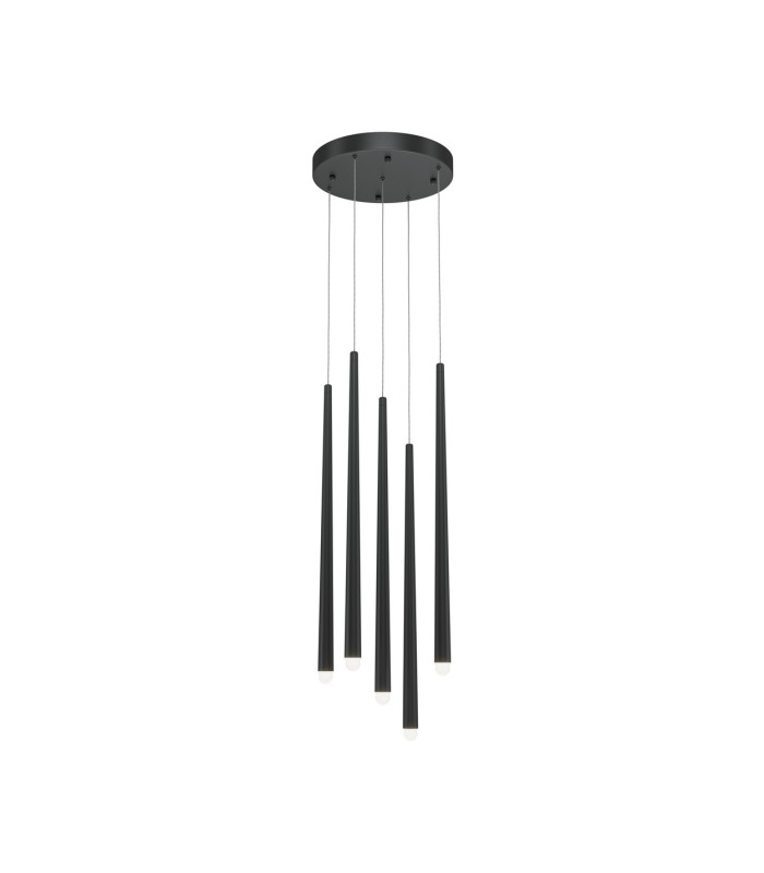 Cascade Modern Cluster Pendant Ceiling Light Black 2400lm 5xLED-1