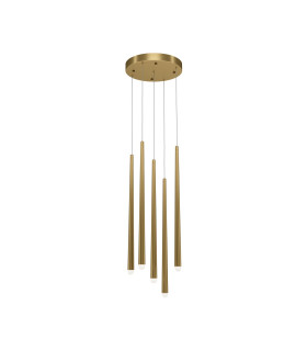 Cascade Modern Cluster Pendant Ceiling Light Brass 2250lm 5xLED-1