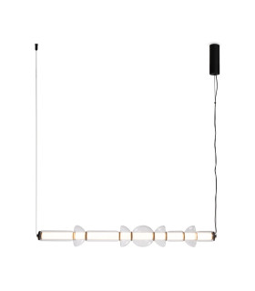 Cosmo Modern Bar Pendant Ceiling Light Black 3000K 4800lm Glass Shade-1
