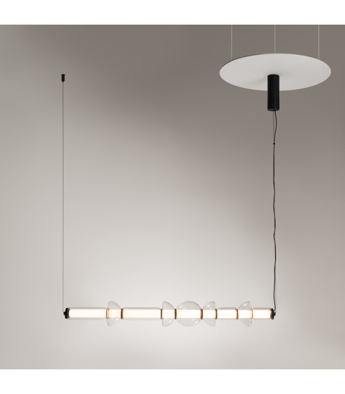 Cosmo Modern Bar Pendant Ceiling Light Black 3000K 4800lm Glass Shade-2