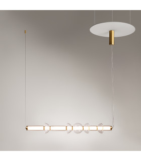 Cosmo Modern Bar Pendant Ceiling Light Brass 3000K 4800lm Glass Shade-2