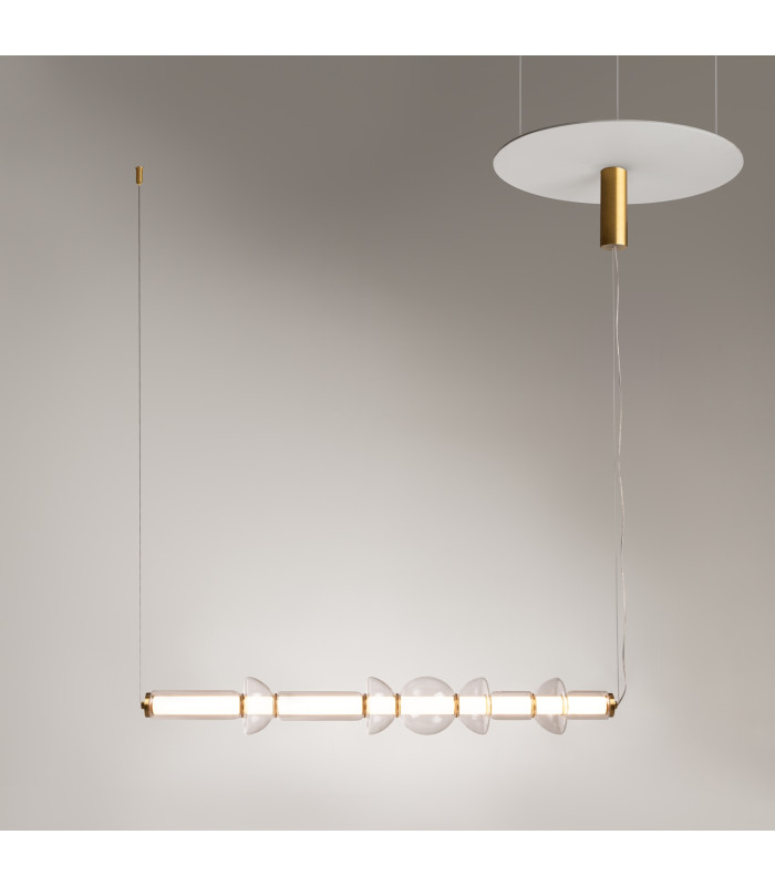Cosmo Modern Bar Pendant Ceiling Light Brass 3000K 4800lm Glass Shade-2