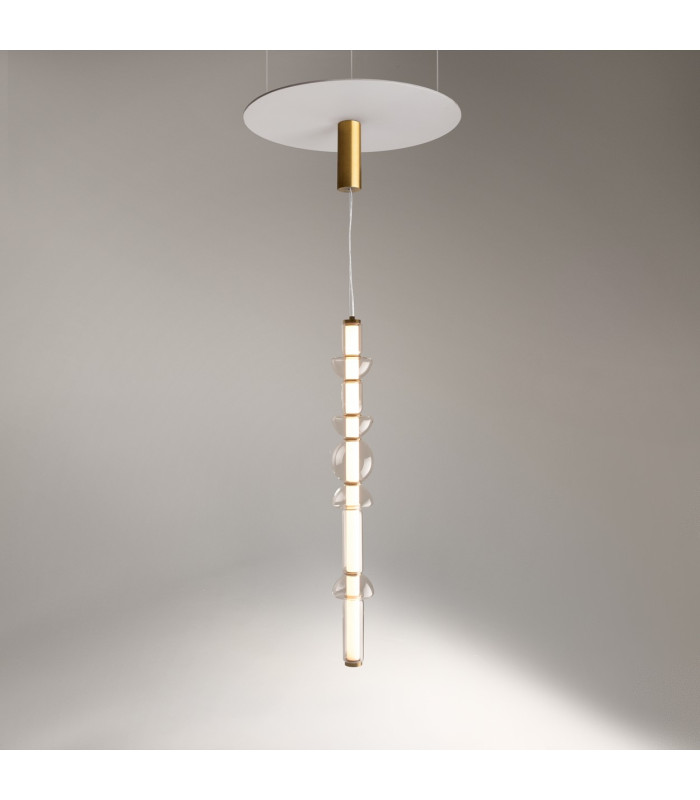 Cosmo Modern Bar Pendant Ceiling Light Brass 3000K 4800lm Glass Shade-4