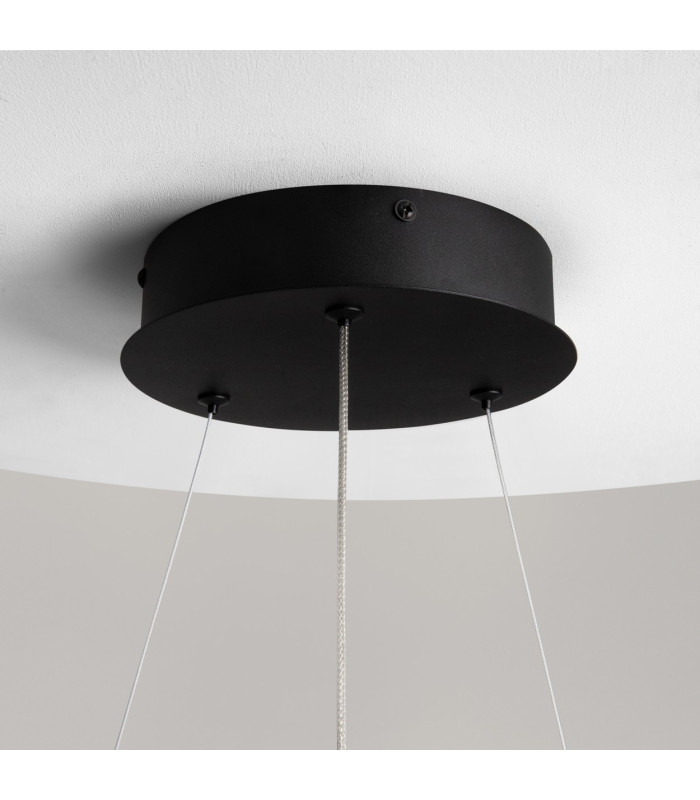 Curve Modern Pendant Ceiling Light Black 1600lm White Shade-5