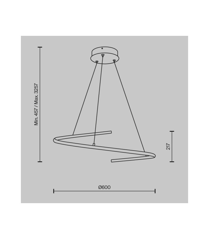 Curve Modern Pendant Ceiling Light Black 1600lm White Shade-6