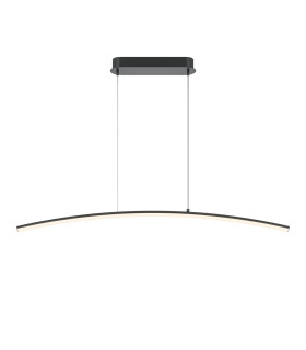 Curve Modern Bar Pendant Ceiling Light Dimmable Black 800lm White Shade-1
