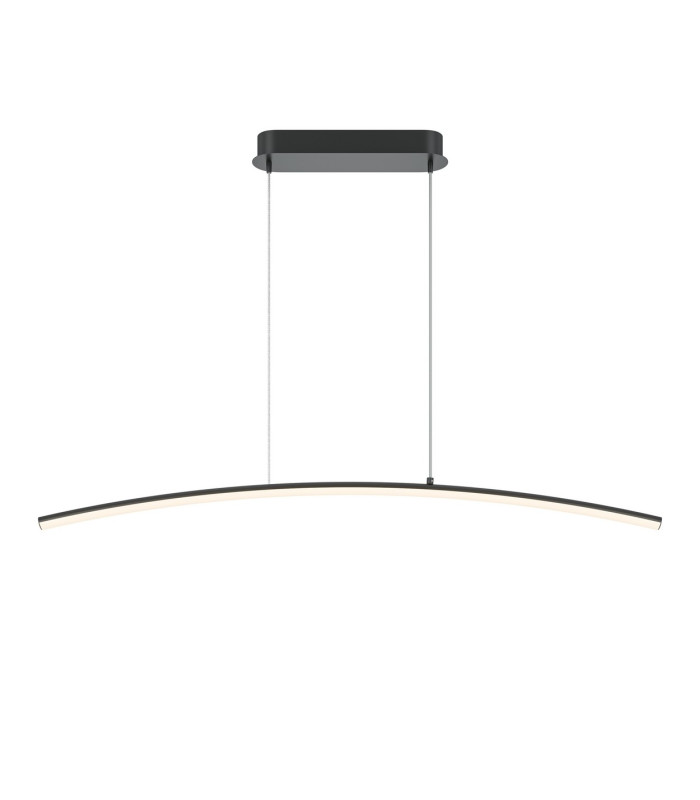 Curve Modern Bar Pendant Ceiling Light Dimmable Black 800lm White Shade-1