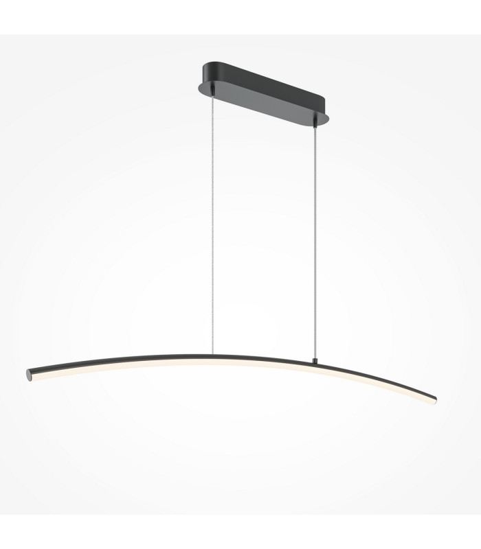 Curve Modern Bar Pendant Ceiling Light Dimmable Black 800lm White Shade-3