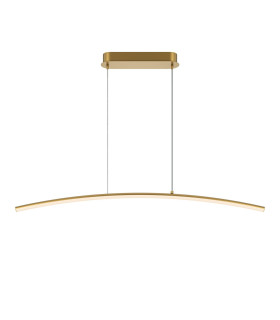 Curve Modern Bar Pendant Ceiling Light Brass 1150lm White Shade-1