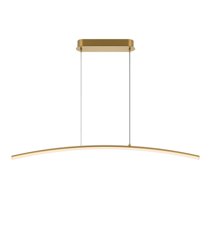 Curve Modern Bar Pendant Ceiling Light Brass 1150lm White Shade-1
