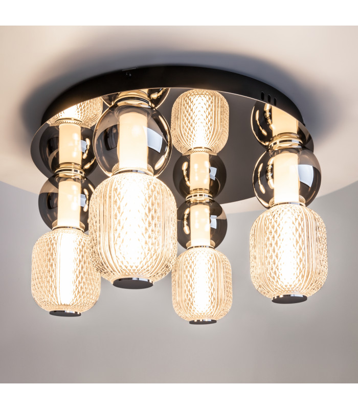 Drop Modern Globe Ceiling Light Chrome 3000K 7000lm Colorful Shade-2