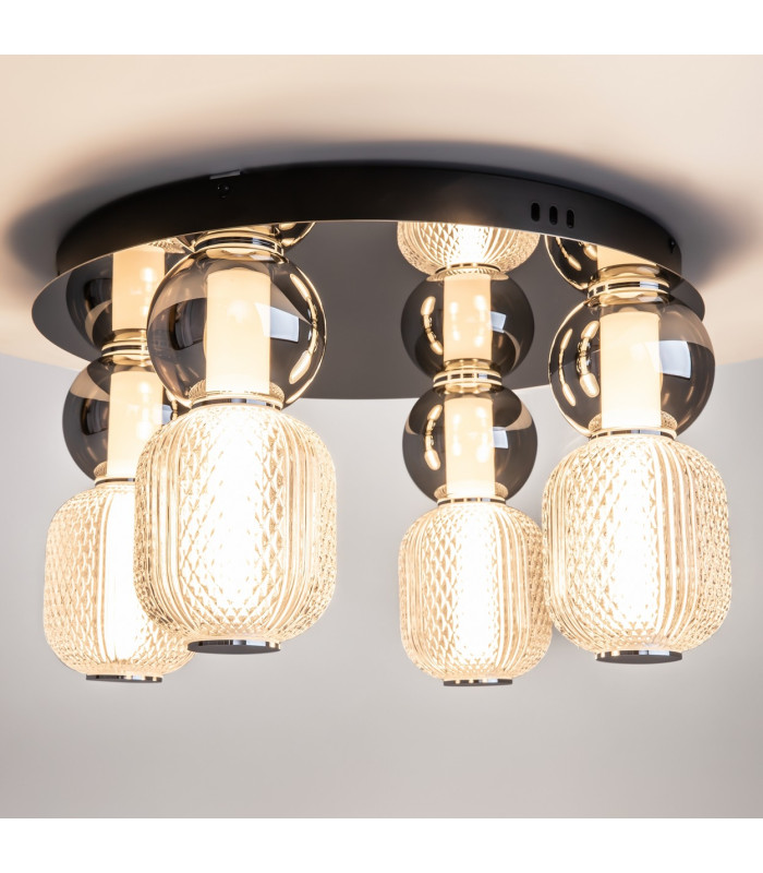 Drop Modern Globe Ceiling Light Chrome 3000K 7000lm Colorful Shade-4