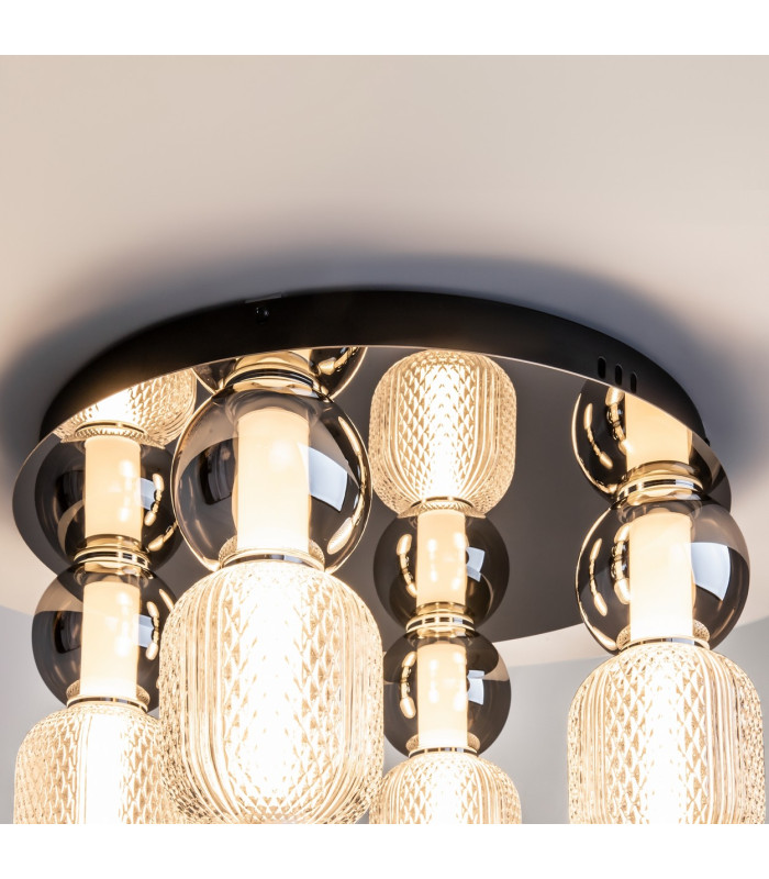 Drop Modern Globe Ceiling Light Chrome 3000K 7000lm Colorful Shade-5